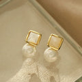 Jewelry Silver Needle Oval Opal Pearl Earrings for Women Wholesale Stud Earring Assorted Earrings Lot