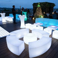 Modern LED Lighted Bar Stool Table 4 Chair Set Plastic IP65 Waterproof Outdoor Furniture for Hotel Warehouse Courtyard Entry