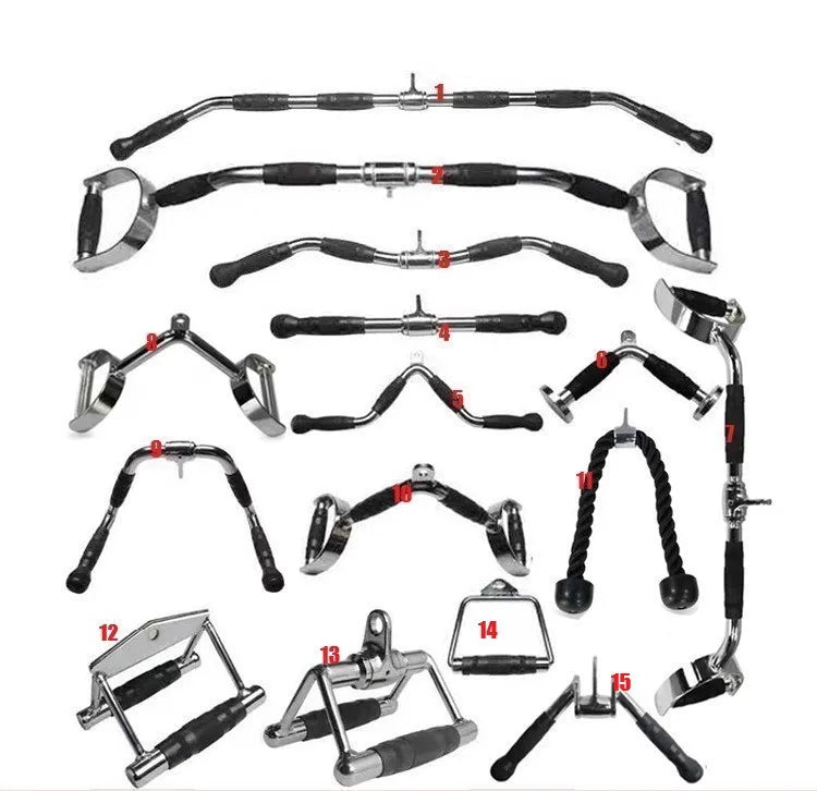 Actor Gym Cable Crossover Parts Press Down Cambered Handle Bar with Rotation Lat Pull Down Bar