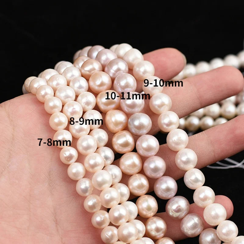 3A 5mm 8mm Wholesale Natural Freshwater Pearl Loose Beads White Natural Pearls Drilled Round Strand for Necklace Jewelry