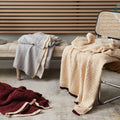 Wholesale Custom Luxury Soft Wool Blend with Casual Shawl Knitted Throw Blanket Modern Quilt RLK
