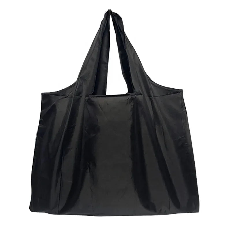 Eco-Friendly 190T 210D Reusable Polyester Foldable Shopping Bag Wholesale Promotion Geometric Plain RPET Foldable Stylish Bag