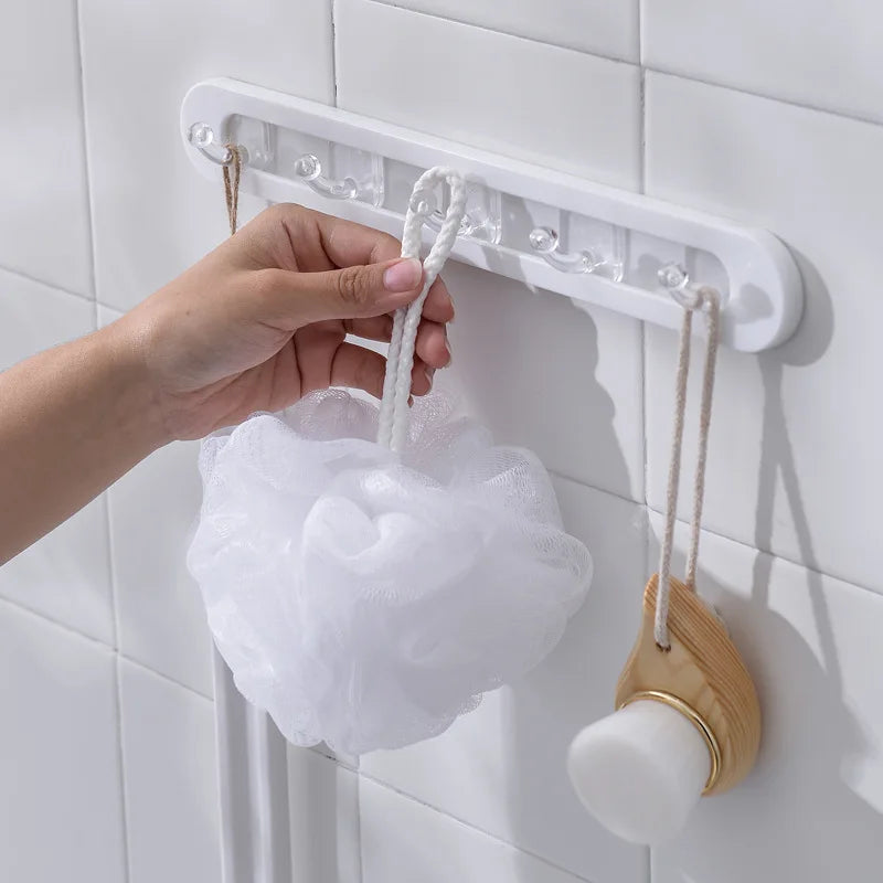 HelloWorld Sliding Non-perforated Kitchen Strong Viscose Clothes Hook Simple Creative Towel Rack Door Rear Wall Hook