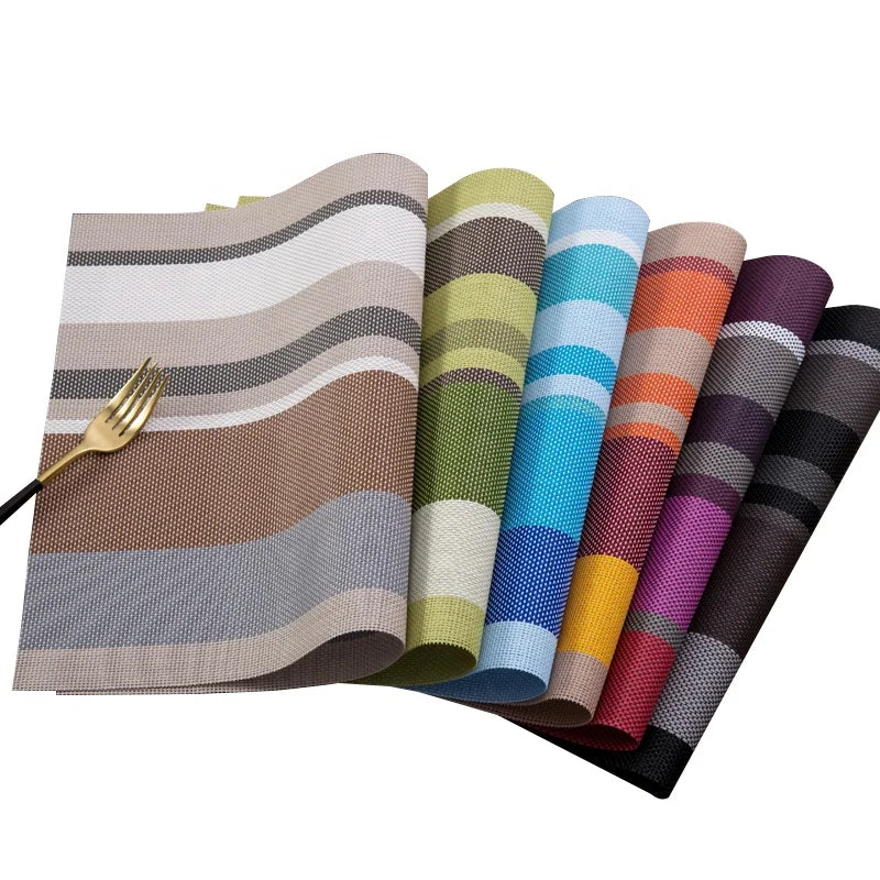 Heat-resistand Woven PVC Placemats Washable Easy to Clean Table Mats for Kitchen Table