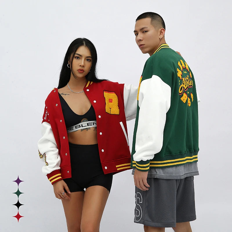 Wholesale Custom Print Embroidered Varsity Jackets Custom Men Baseball Jacket Oversized Jacket for Men