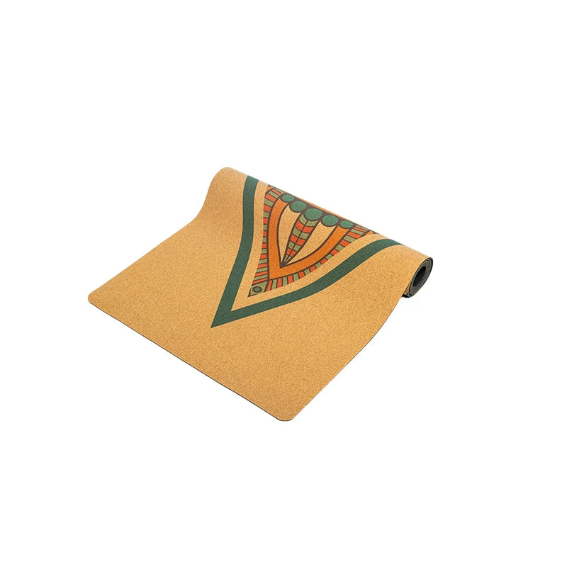 Chakra Mandala Print Texture Corcho Cork Yoga Mat Slimming Balance Training