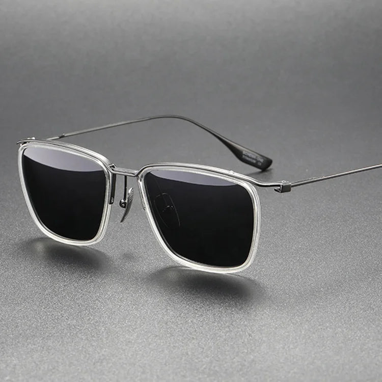 Yvan Titanium Sunglasses for Men Gold and Gray Frame Wholesale Sun Glasses with Tac Lenses Gafas De Sol From Shenzhen China