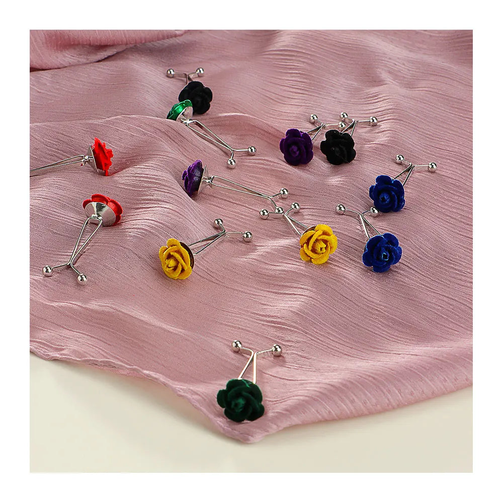 Wholesale Classic Scarf Hijab Pins Muslim Ladies Shawls Hijab Brooches Accessories 12pcs for Women