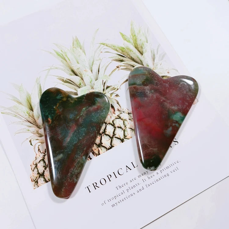 DIY Factory Price Natural Hand Made Moss Agate Gua Sha Customized