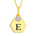 Custom 18K Gold Plated Initial E Necklace CZ Stone Fine Jewellery Gift Women Sterling 925 Silver Letter Necklace Wholesale