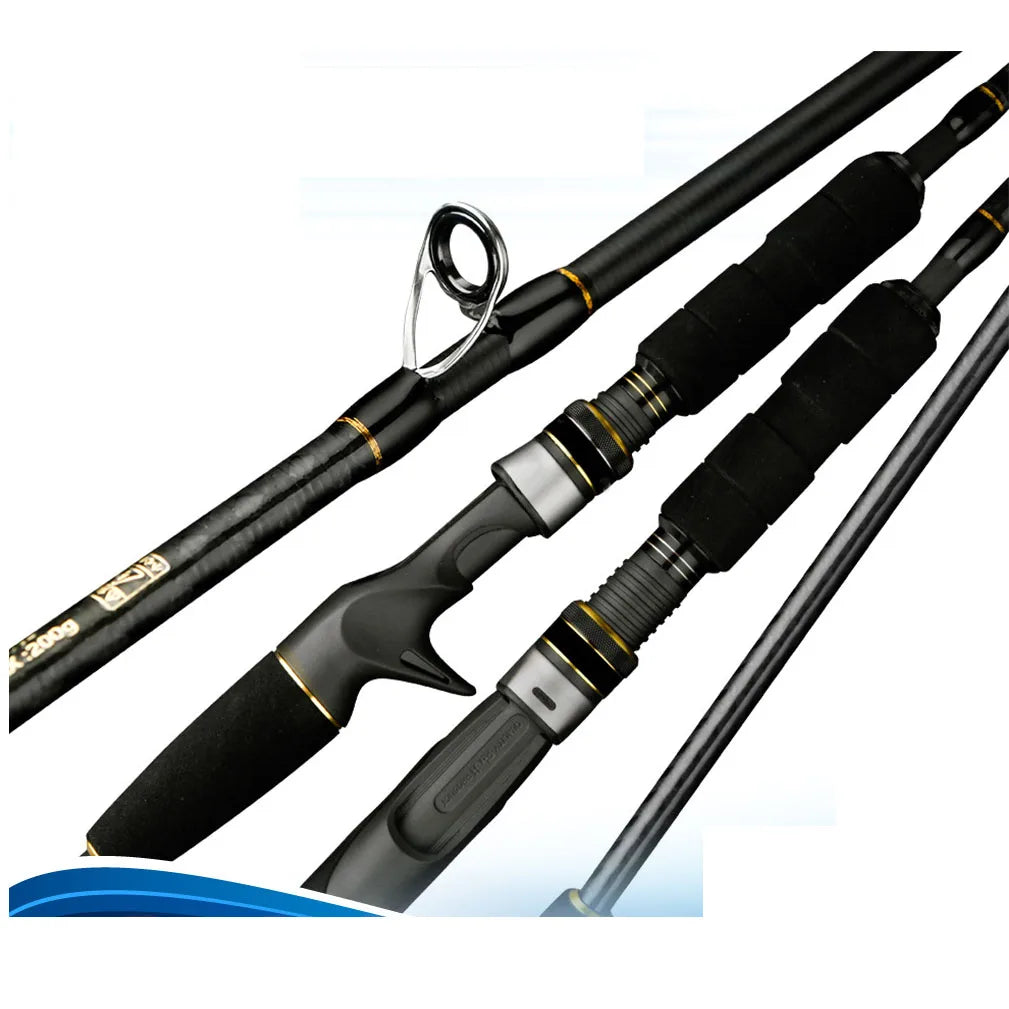 Black Carbon Gun Straight Handle Xxh Adjustment Sea Iron Plate Slow Rocking Fishing Rod
