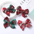 Girls Christmas Plaid Bow Hair Accessories Polyester Hair Bows with Hairpins and Clips