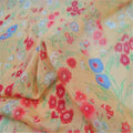 Floral Printed Soft 100% Natural Silk Chiffon Fabric with Colorful Printing Design for Women Summer Dress