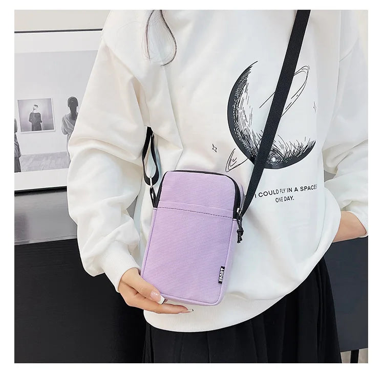 2024 Trendy Unisex Crossbody Messenger Bag Simple Foreign Style With Candy Pattern Fashionable Mobile Phone Shoulder Bag