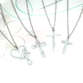 Simple Stainless Steel Necklace Statement Cross Heart Necklace Meaningful Letters Pendant Necklace for Women