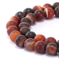 Natural Red Stripe Agate Bead Rough Sardonyx Agate 4mm 6mm 8mm 10mm 12mm Matte Round Loose Beads for Jewelry Making