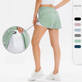 Womens Tennis Yoga Shorts Eco-Friendly Quick Dry Breathable Compression Loose Fit Polyester with Pockets