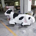Outdoor Garden Modern Life Size Resin Fiberglass Animal Cow Statues Sculpture for Sale