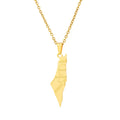 Simple Jewelry Gold Plated Arabic World Map Necklaces Stainless Steel Palestine Israel Map Pendant Necklace