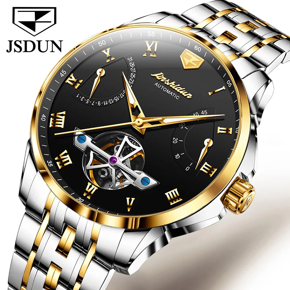 JSDUN 8912 Men Manufacturer Wholesale Original Movement Stainless Steel Luxury Wristwatch Mechanical Watch