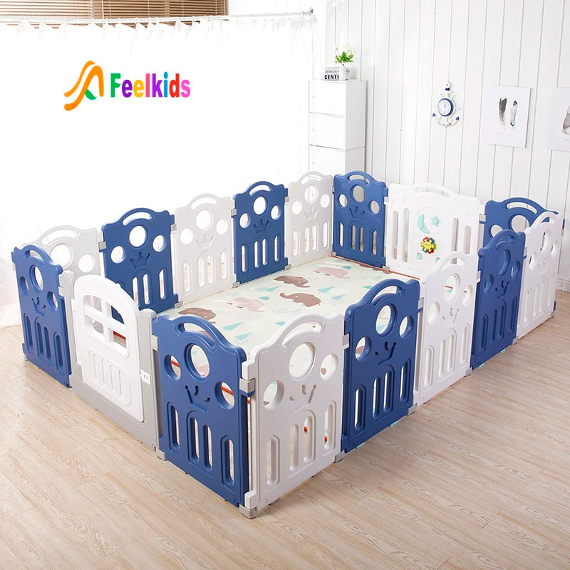 Feelkids Custom Toddler Foldable Plastic Baby Safety Playpen with Contemporary Design for Bedroom & Living Room
