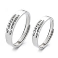 Fashion Jewelry Romantic Alphabet Eternity Couple Rings Adjustable Open 925 Sterling Silver Rhodium Plated Party Wedding Gifts