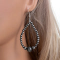 Popular Bohemia CCB Beads Women's Earring Alloy Round Beaded Large Drop Shape Pendant Earring