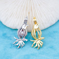 C030128 Sterling Silver Freshwater Pearl Cage Pendant Necklace Jewelry Locket for Pearl Party
