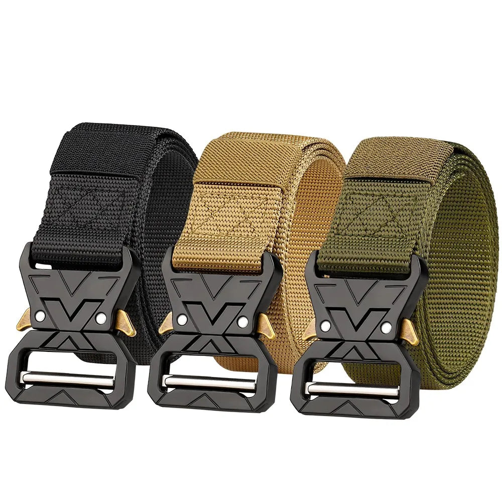 New Arrival Men's Vintage Tactical Belt Custom Logo Adjustable 3.8cm Woven Polyester/Nylon Alloy Buckle Outdoor Outfit Matching
