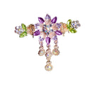 Vintage Enamel Flower Hair Claw Jewelry Charm Rhinestone Hair Clip Hair Accessories for Women