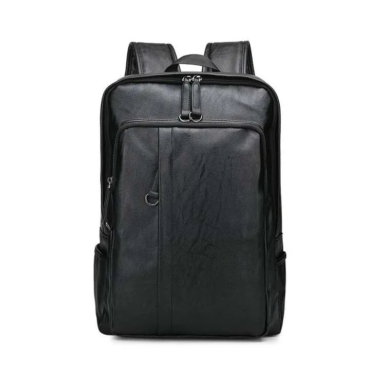 Men's Large Capacity Backpack Computer Backpack PU Zipper PU Laptop Bags for Computers Travel Backpack