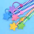 Hot Silicone Star 8mm  Straw Tips Cover Colorful Straw Plug Dust-Proof Drinking Straw Topper Compatible with All Oz Cup