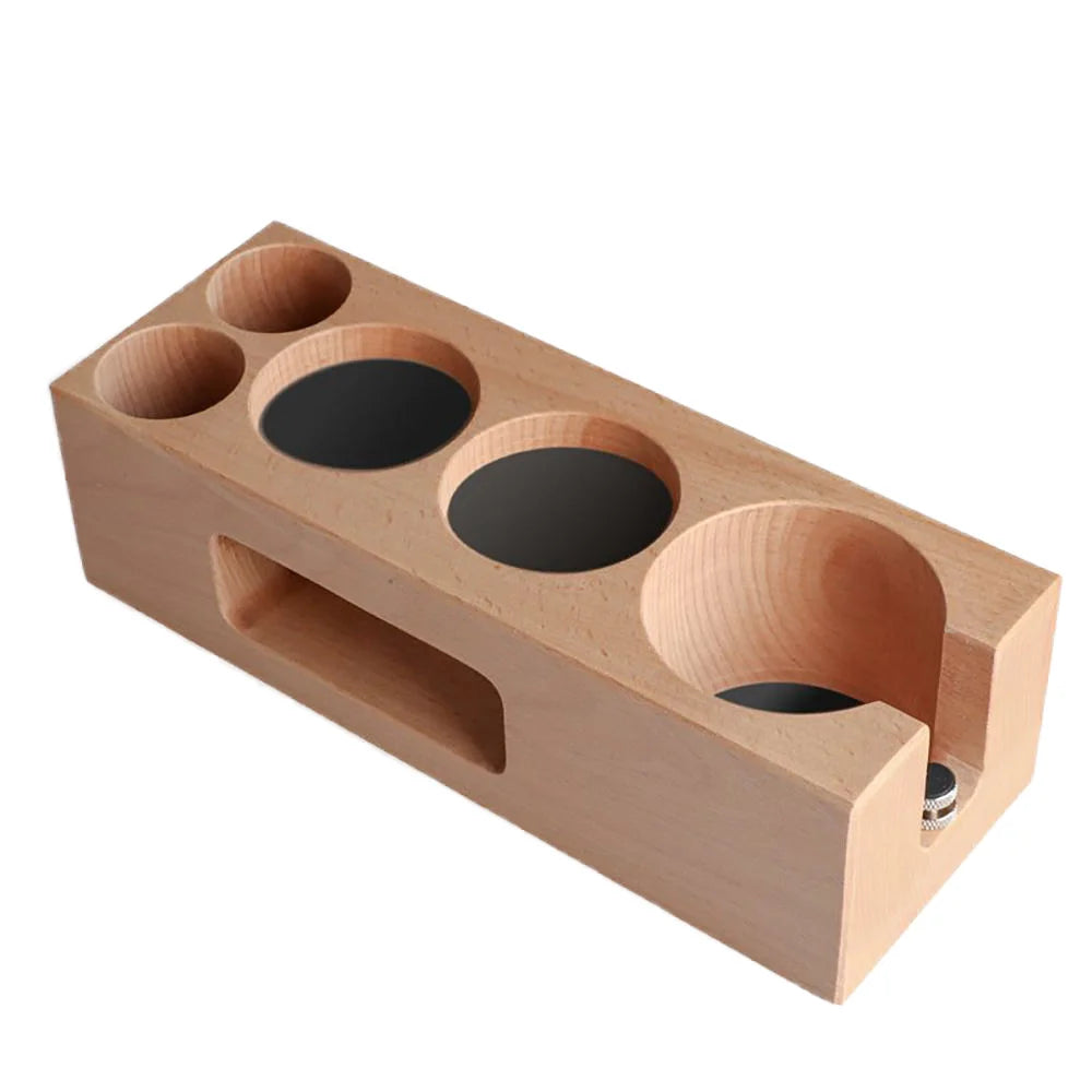 Hot Sale Modern Design Espresso Distributor Mat Wood Coffee Portafilter Holder with Stand Stocked Tea Filter Tools for Home Use