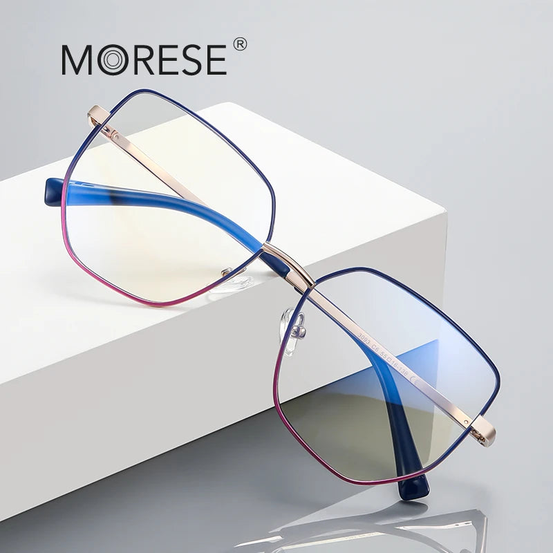 MORESE 3093 Women's Blue Light Blocking Metal Optic Frames Glasses Wholesale Fashion Computer Style for Women