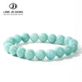 JD Natural Stone Myanmar Green Jade Beads Bracelets Women Burmese Round Gemstone Energy Strand Bangles Girls Yoga Jewelry Gifts