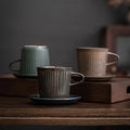 Retro Ceramic Coffee Cup and Saucer Set European Style Light Luxury Afternoon Tea Latte Cup