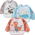 Baby Bibs Toddler Long Sleeve Scarf Waterproof Art Smock Feeding Bib Apron Infant Boys Girls Burp Clothing Apron
