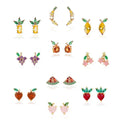 New Fashion DIY Necklace Earring Jewelry Accessories Fruit Pendant 18k Gold Plated Colorful Zircon Brass Creative Charm Pendant
