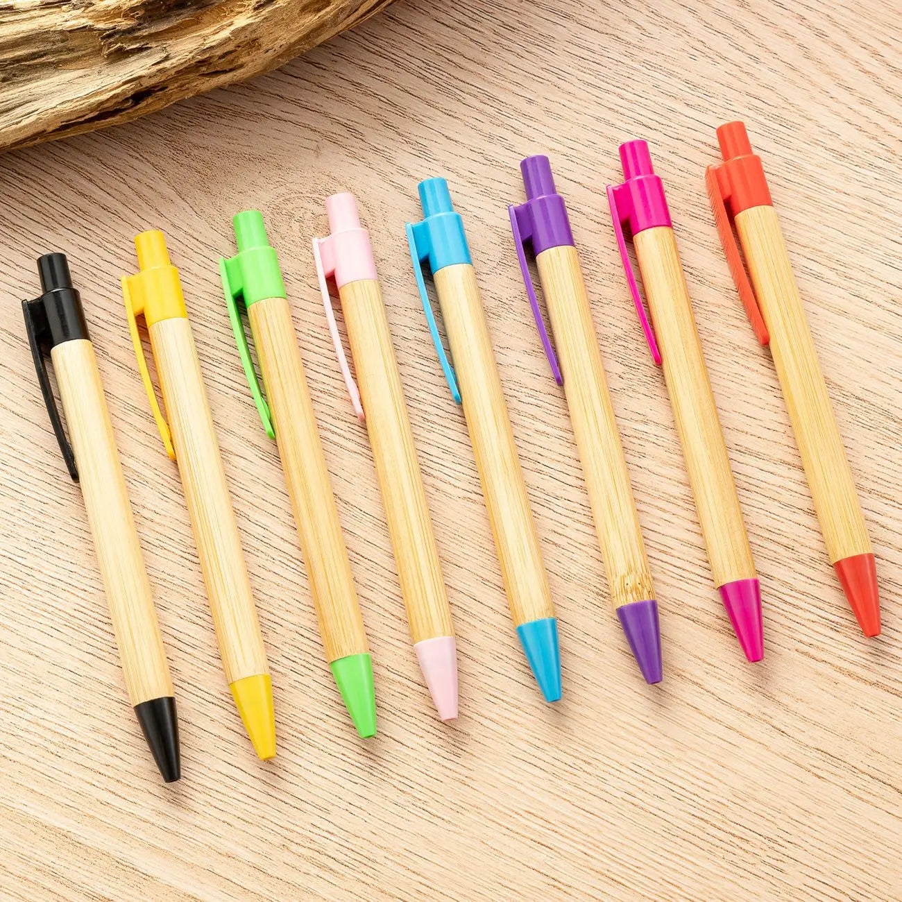 New Press Bamboo Pen Hotel Office Student Advertising Gift Pen Printable Laser Logo Bamboo Ballpoint Pen