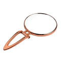 Private Label Dual Sided Magnifying Foldable Round Glass Frame Handheld Cosmetic Mirror with Handle