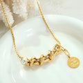Gold Plating Light Luxury Temperament Stainless Steel Design Hip Hop Chain Freshwater Pearl Necklace Women Jewelry