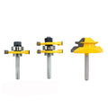 3PCS 1/2 Shank 45 Degree Lock Miter Router Bit Tongue & Groove Joint Assemble Router Bits Set T Slot Milling Cutter for Wood