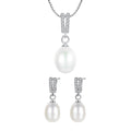Daidan Jewelry Set Women Pearl Jewelry Set Women 100% Sterling Silver 925 Zirconia Real Pearl Jewelry Set