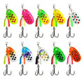 SpotWholesale Metal Spinner Bait Freshwater Saltwater Universal Hard Lure Yellow Red Dot Rotating Blade Bait for Bass Trout Pike