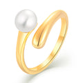 QX Fine Jewelry Custom Oem 925 Sterling Silver 18k Gold Plated Fresh Water Pearl Rings for Women Wholesale Party Gift