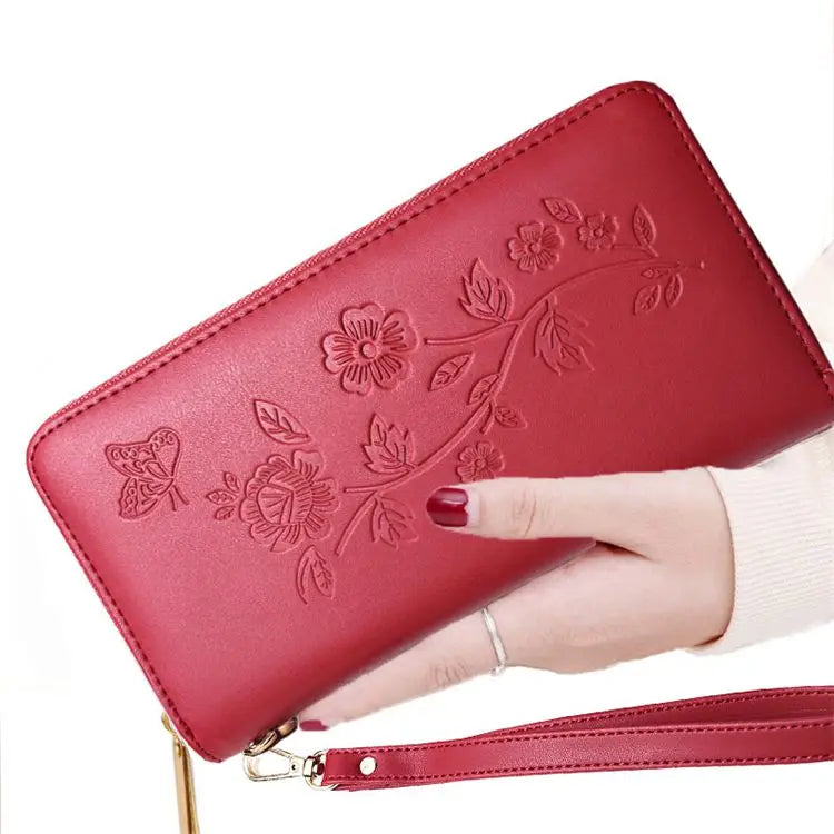 New Custom Travel Zip Waterproof Genuine Leather Purse Wallet