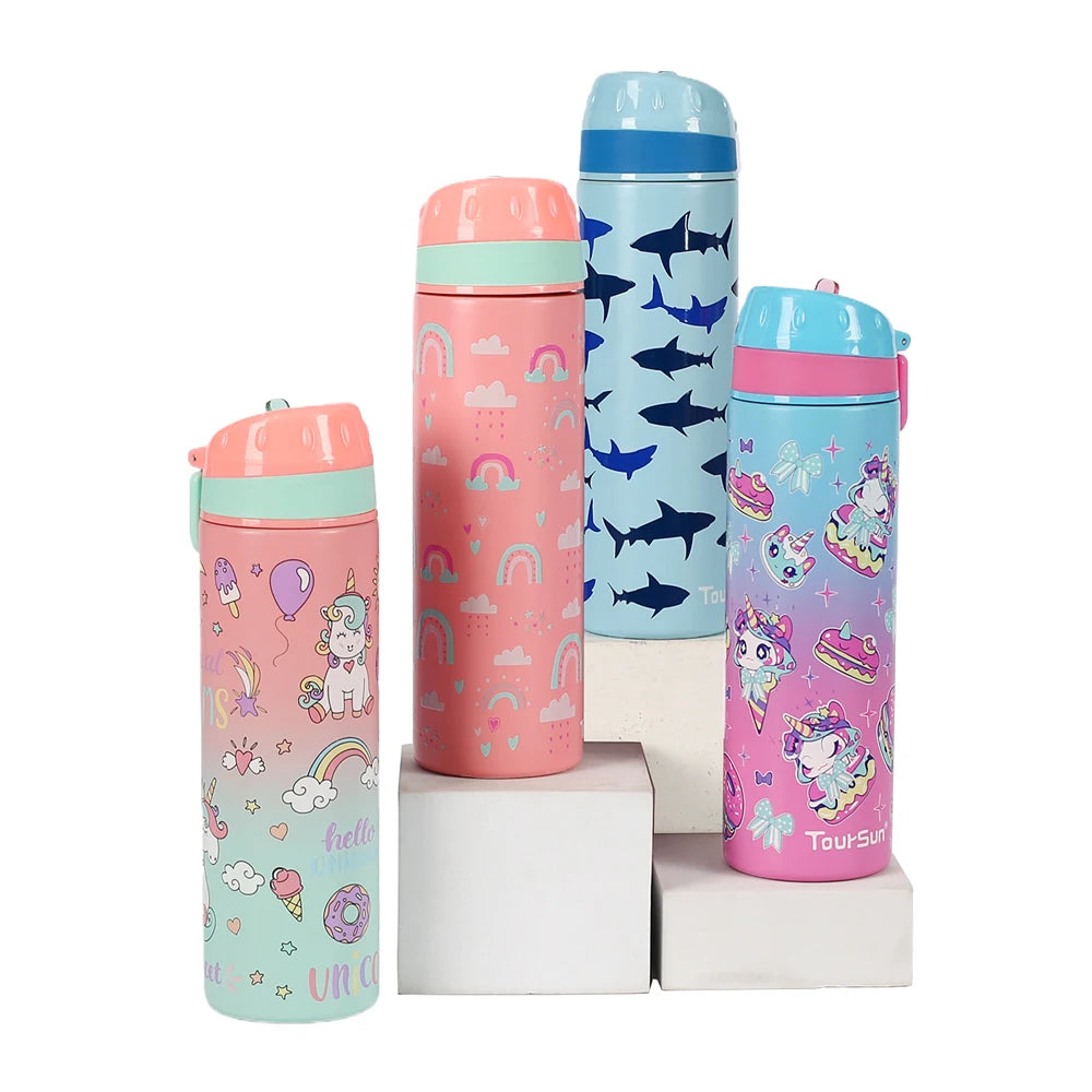 Wholesale 18oz Stainless Steel Water Bottles for Kids Custom Logo Vacuum Cup PrivateLabel Kids Party Gifts