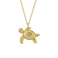Adjustable Length Solid 925 Sterling Silver 14K Gold Sea Turtles Pendant Necklace Jewelry  for Women SN352