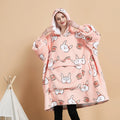 Fluffy Wearable Flannel Sherpa Custom Warm Oversized Fleece Sweatshirt Hooded Large Front Pocket Thick Plush Hoodie Blanket
