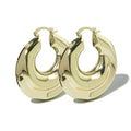 Korean Style Hollow Irregular Dumpy Smooth Metal Drop Earrings Ear Buckle High-end Simple Design Hoop Earrings Accessories